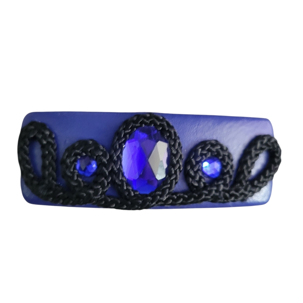 Blue Hair Clip with Black Embellishments